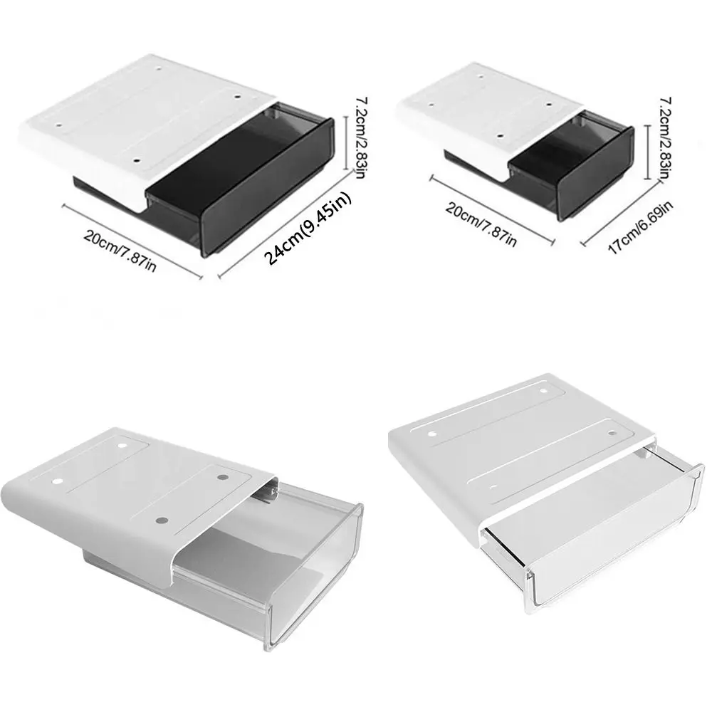 مشبك منزلق تحت درج المكتب منظم متعدد الأغراض قابل للتعديل درج صندوق تخزين توفير المساحة منظمات القرطاسية
