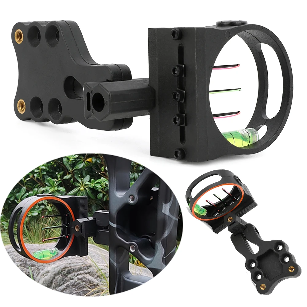 

Compound Bow Sight 3 Pin Adjustable Needle Spacing Aluminum Alloy Sight Easy Installation Right Hand Bow Sight Shooting Archery