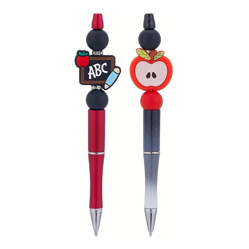 

Latest 8Set Beadable Pen Silicone Spacer Bead Set DIY Bead Pen For Women Kids Gifts Office DIY Back To School Stationery Set