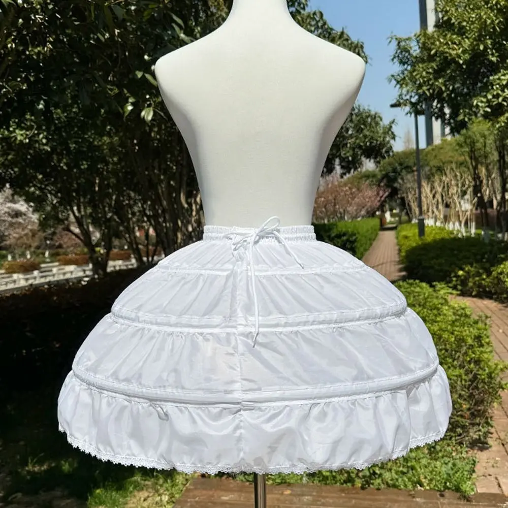 Fashion Lolita Petticoat White With Hoop Ball Gown Petticoats Adjustable Breathable Crinoline Skirt Party Dress view 4