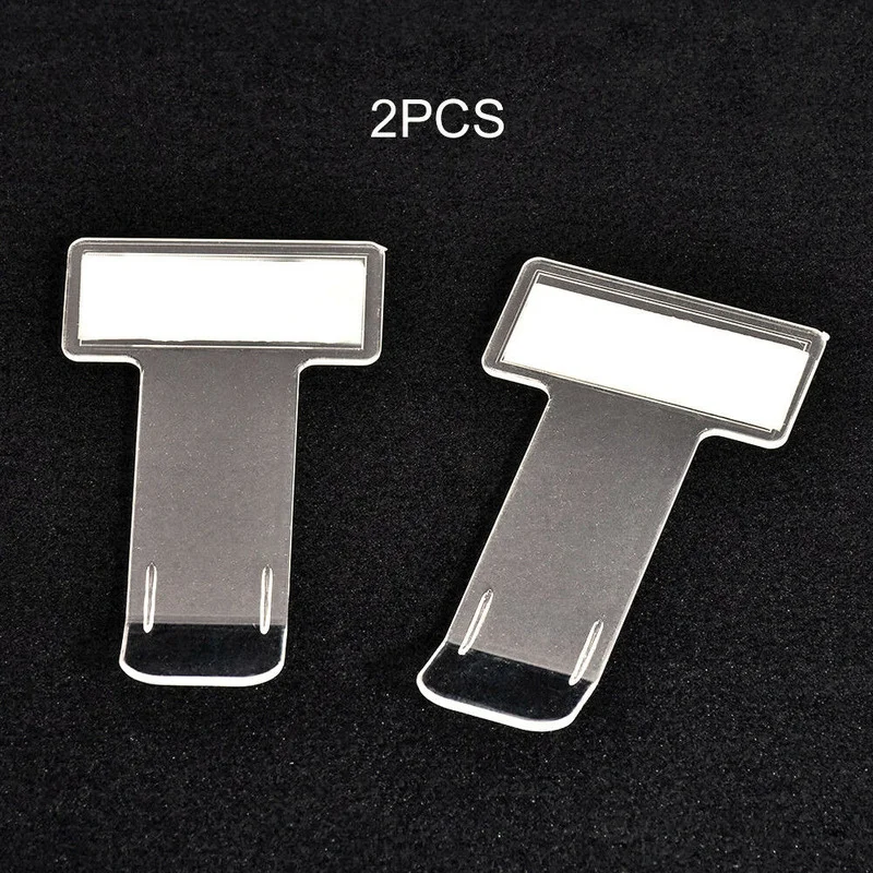 2pcs Transparent Car Vehicle Parking Ticket Receipt Permit Card Holder Clip Sticker Windscreen Plastic Universal Car Accessories