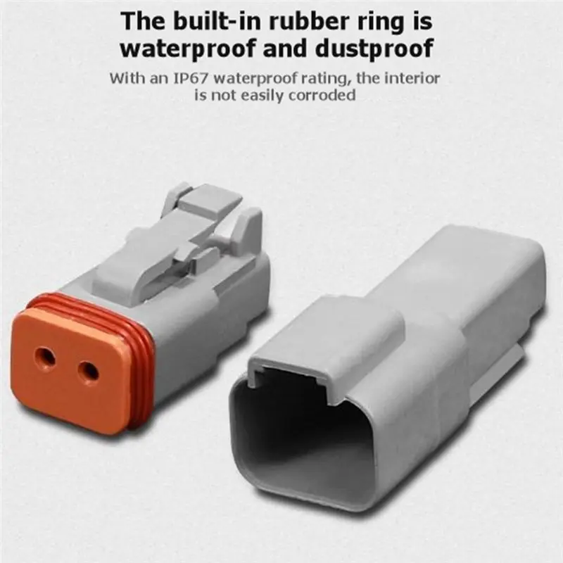 DTEN-DT Series Waterproof Fixed Flange Connector 2 3 Pin Male Female Plug Socket For Truck Bus Automotive Wire 22-16AWG