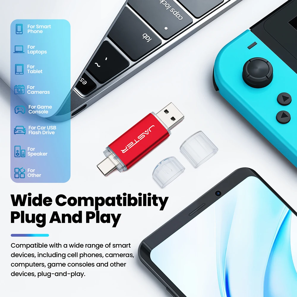 Type-C USB 3.0高速フラッシュドライブ 2in1ペンドライブ 128GB/64GB/32GB/16GB マルチフォーマット対応 Uディスク iPhone15 TYPE C対応