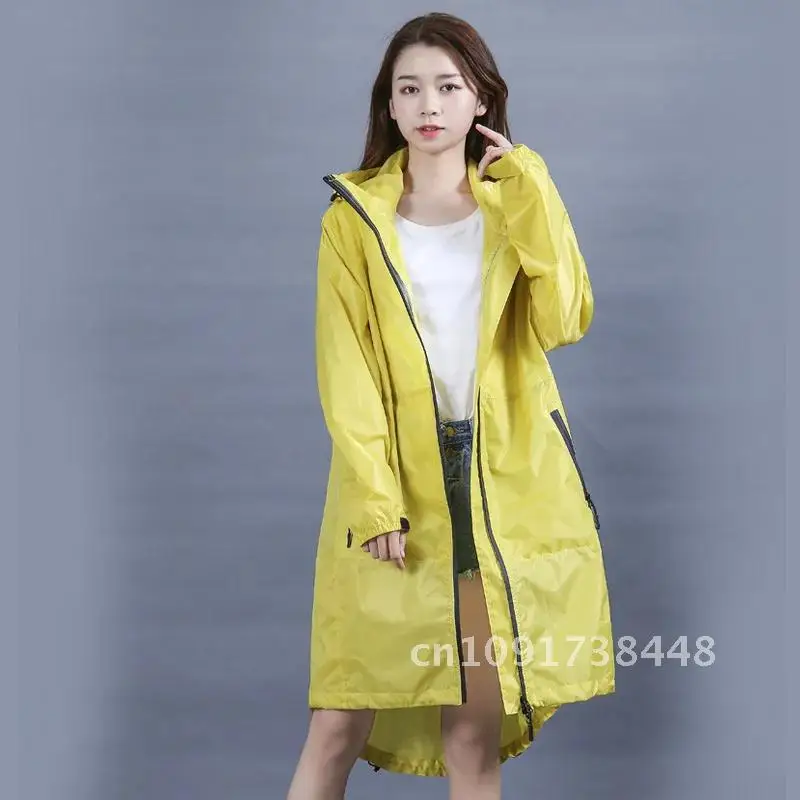 Waterproof Raincoat for Men and Women, Portable Poncho, Water-Repellent Rain Jacket, Female K-Way Jacket, Ladies Raincoat, XL