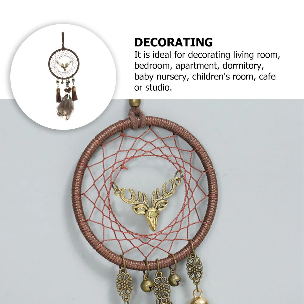 

Deer Head Dream Catcher Hanging Pendant Car Decoration Wall Art Ornament Bedroom Office Gift Decor Dream Catcher