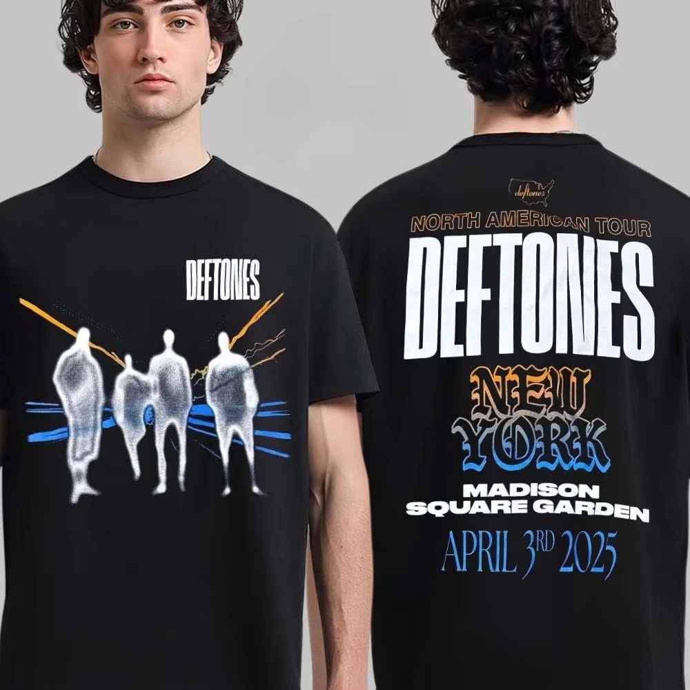 Rara camiseta exclusiva Deftones New York Madison Square Garden Tour norteamericano 2025 en abril de 3 de 2025, camiseta unisex de dos lados