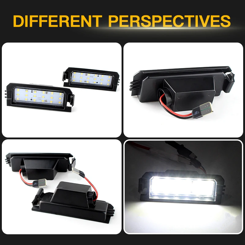 2PCS For Kia K5 2021+ Rio 2018-2023 Niro 2017-2022 Cadenza 2017-2020 LED Rear License Plate Lights White LED Bulb Tail Lamp 12V - view 6