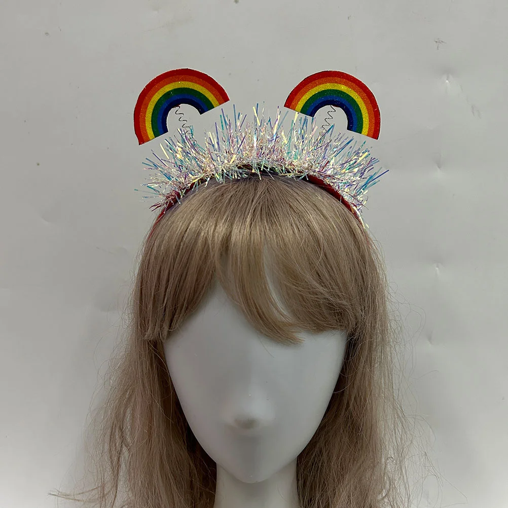 2 uds joyería para el cabello diadema de arcoíris diademas para niñas tocado colorido para mujeres