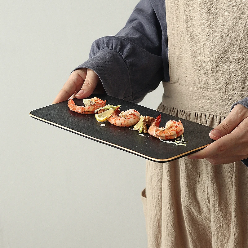 Прямоугольная тарелка Cerc с защитой от царапин, креативная коммерческая тарелка Saimi, обеденная тарелка в стиле вестерн, тарелка для демонстрации торта