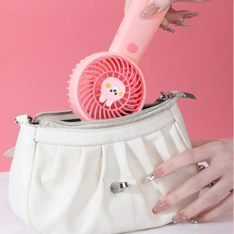 

D0AB Ручной вентилятор Портативный маленький вентилятор Симпатичный охлаждающий вентилятор Перезаряжаемый через USB ручной