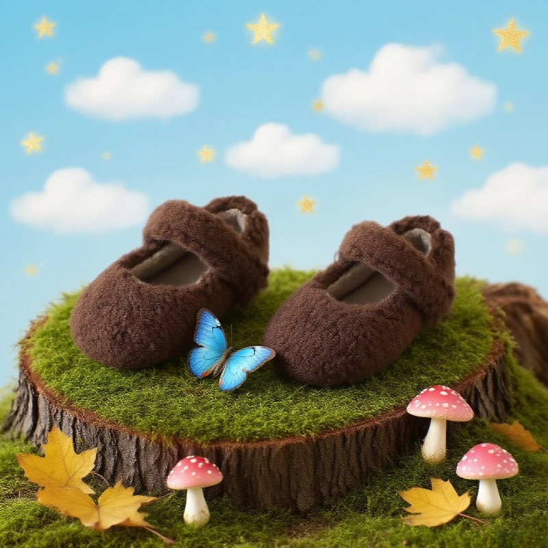 

2025 Winter New Fur Cover Toe Light Warm Kids Casual Shoes Children Flats Plush Warm Non-slip Leisure Comfy Boys Girls Shoe
