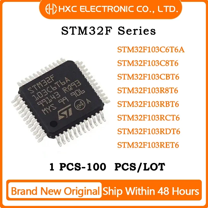 

10PCS STM32F103C6T6A STM32F103C8T6 STM32F103CBT6 STM32F103R8T6 STM32F103RBT6 STM32F103RCT6 STM32F103RDT6 STM32F103RET6 LQFP48