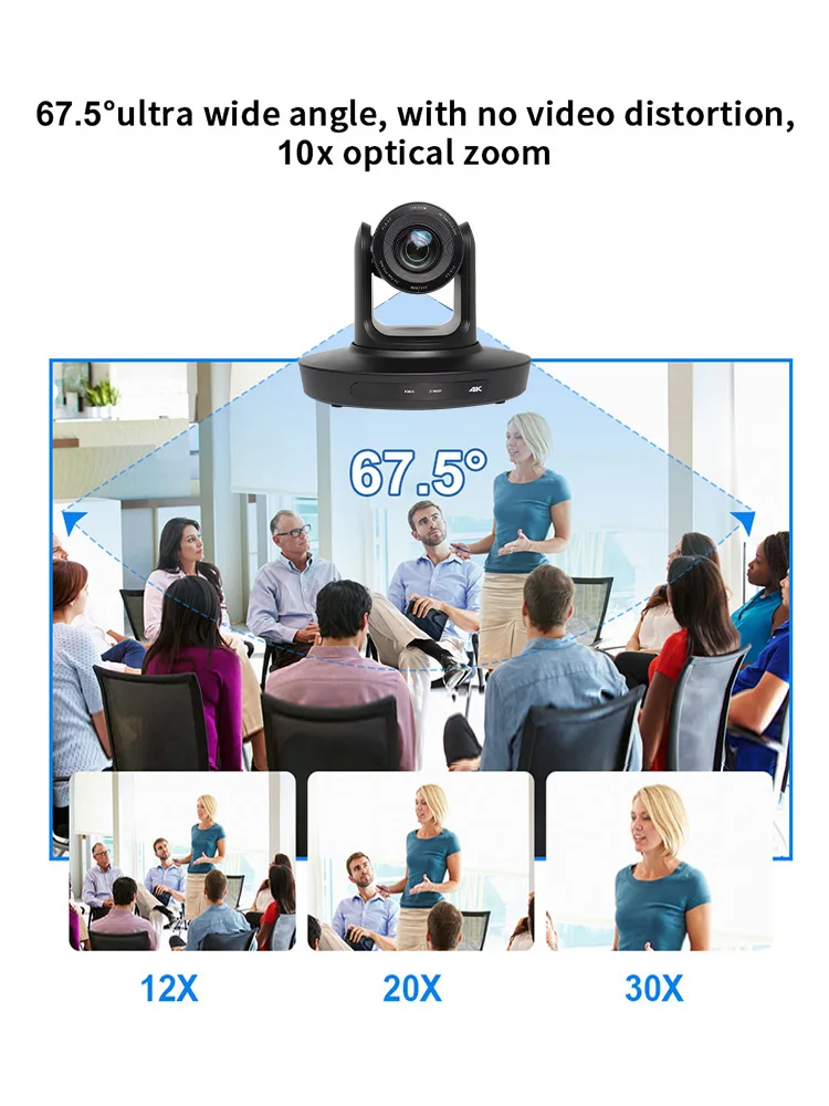 4k 10/20X Video Conference Camera HDMI USB3.0 LAN  Ptz Broadcasting Camera With Remote Control for Church Live Streaming Worshop