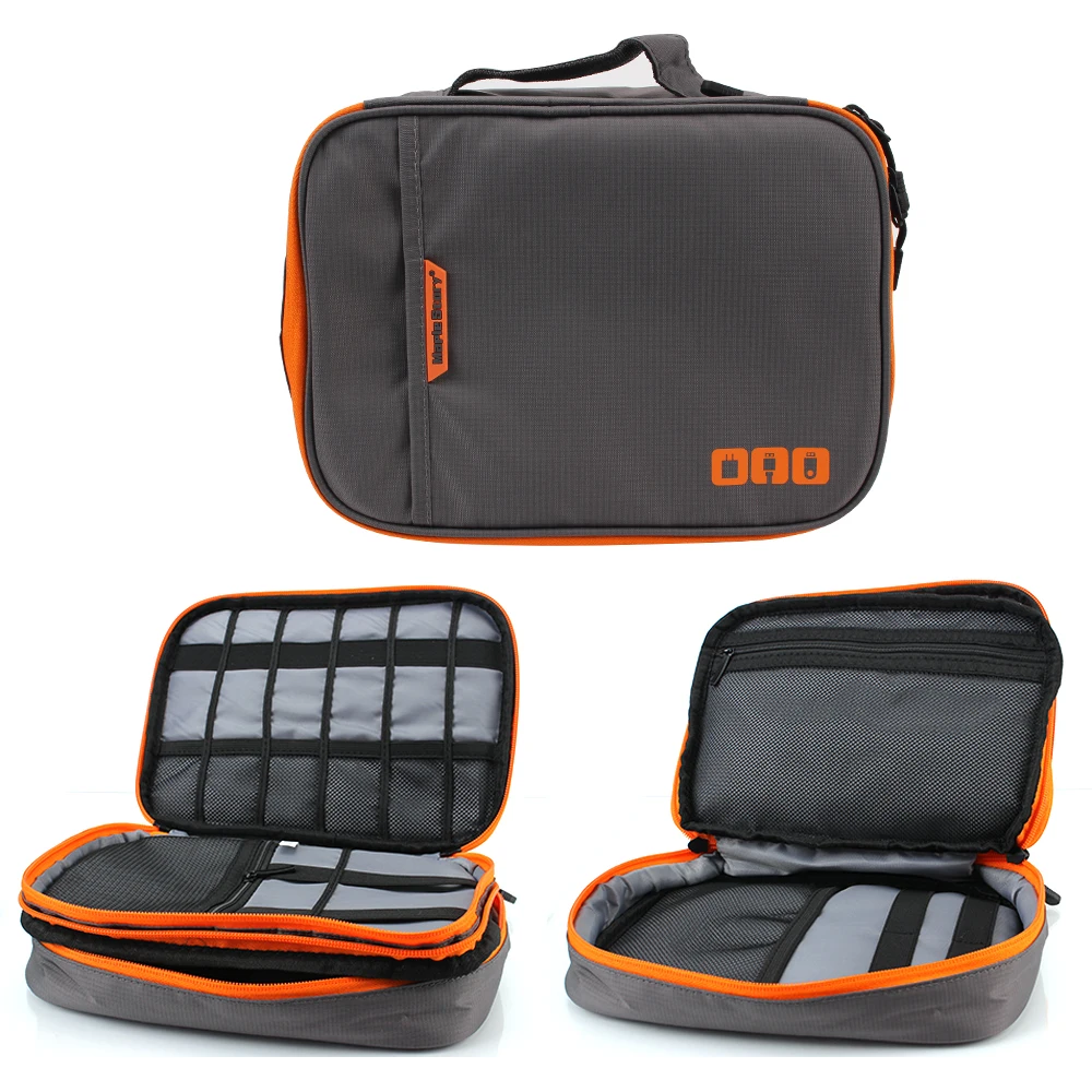 Gadget Organizer Double Layer Travel Cable Bag Digital Charger Wires Storage Bag Travel Cable Storage