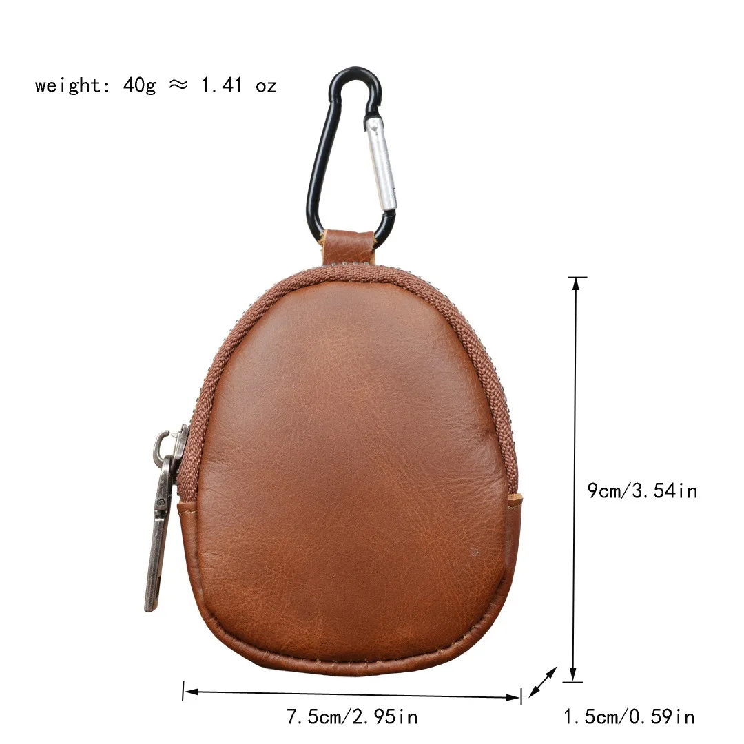 Retro Leather Change Bag Multi-Functional Mini Zipper Coin Wallet First-Layer Cowhide Small Wallet 1218