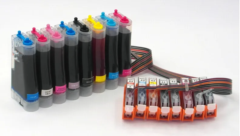 CLI 42 Ink System Compatible for Canon Pixma Pro-100 Inks CLI-42 CLI42 CLI 42 CISS Full Ink with Chip for Pixma Pro-100 Printer