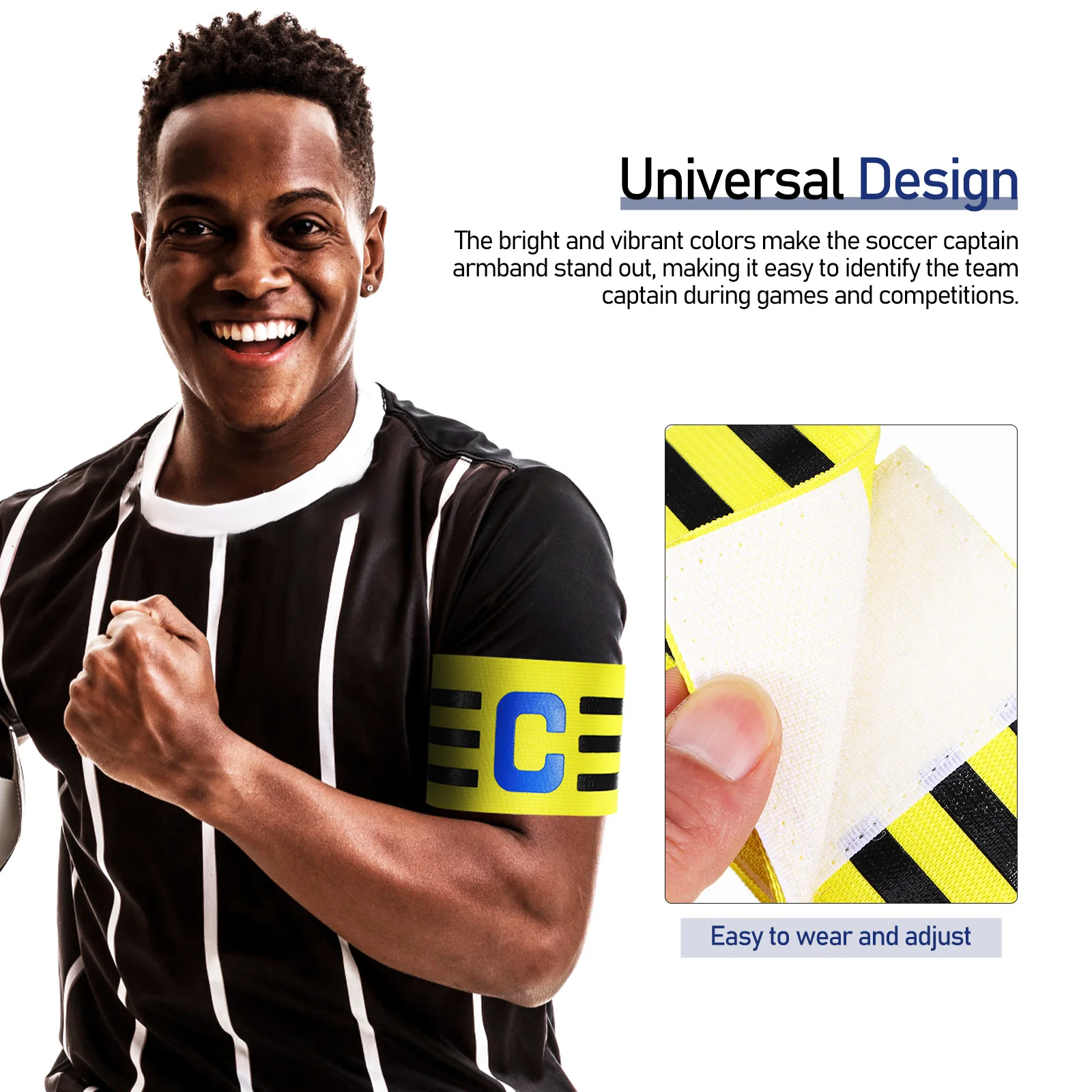 

2 Yellow Captain Armbands Elastic Band Durable Sports Game Leader Soccer Captains Captain Arm Bands For Soccer Arm Bands Youth