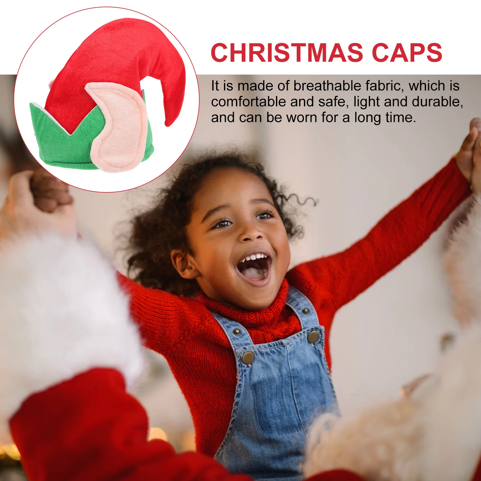 

Crochet Elf Hat Has Costume Props Inflatable Colorful Fabric Party Decorations