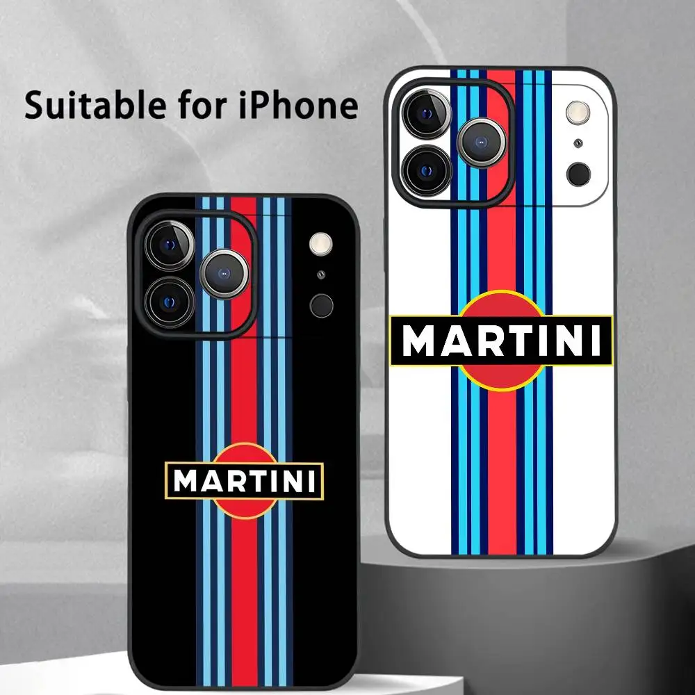 Mode Mooie M-MARTINli-ses Telefoon Case Voor IPhone 17 16 15 14 13 12 11 Pro max Plus Mini Zwart Frosted Soft Shell Funda