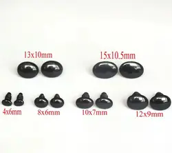50pcs Black Oval Safety Eyes/ Noses --4x6/6x8/10x7/12x9/13x10/15x10.5mm amigurumi eyes/ plastic eyes for crochet toys and plush