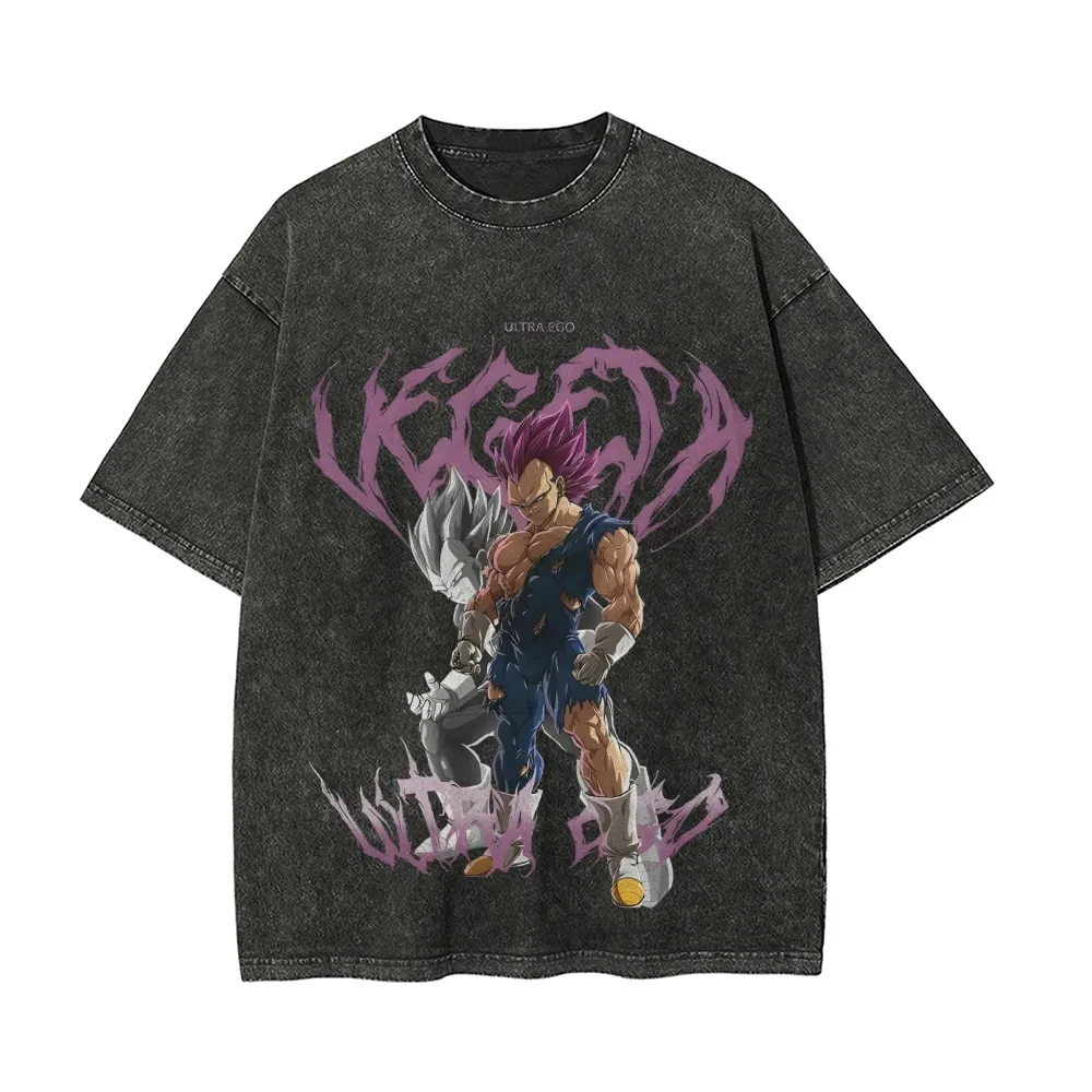 Najnowsza koszulka męska z krótkim rękawem Dragon Ball, czysta bawełna, sprana, w stylu retro, modny trend na lato, gruba.