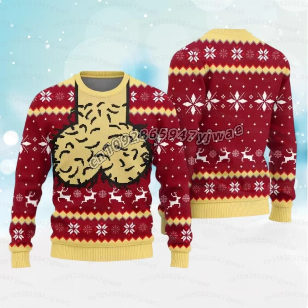 26 MEN Ugly Christmas Bestseller Pullover für Männer und Frauen, Hühner-Langarm-T-Shirt, Rundhals-Sportbekleidung, Lässiger Hoodie – Detail 5