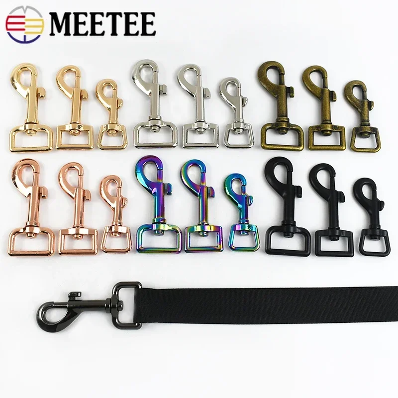 

5/10Pcs 15/20/25mm Metal Carabiner Buckles Dog Leash Snap Crochet Hook Bags Strap Swivel Lobster Buckle Keychain Trigger Clamp