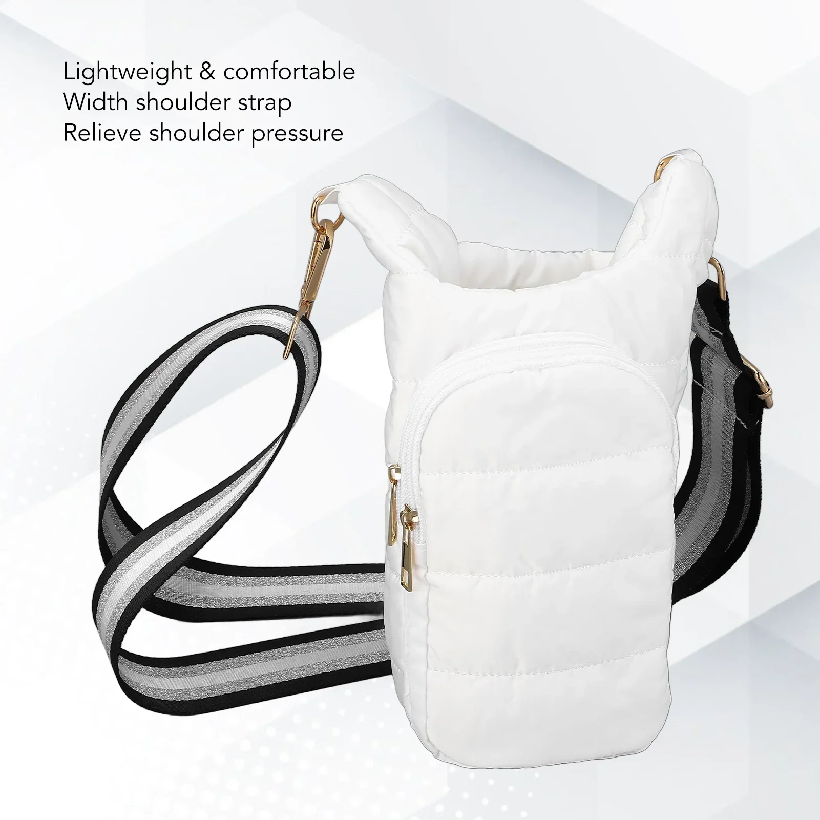Water Bottle Carrier Bag With Strap For 32‑40oz Water Bottles Holder Insulated Water Bottle Pouch For Walking Hiking Travelling