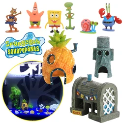 SpongeBob Fish Tank Ornament Squidward's House Pineapple Decorations Anime Fish Tank Decoration Landscaping Aquarium Accessories