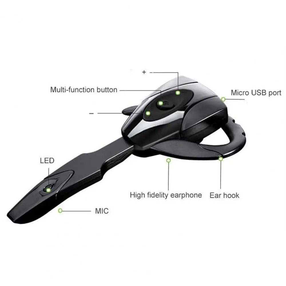 Microphone Handsfree Rechargeable Wireless Bluetooth Headset Wireless Headphones Business Bluetooth Headset Bluetooth Earphones