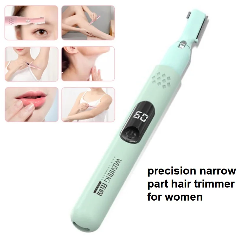 Precision Narrow Part Hair Trimmer for Women Painless Safety Razor Eyebrow Clipper Underarm Pubic Bikini Haircut Lady Epilator