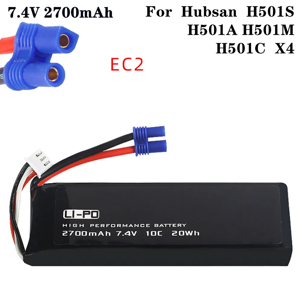 Оригинальный аккумулятор 10C для квадрокоптера Hubsan H501S H501A H501M H501C X4, 7,4 В, 2700 мАч, 2 шт.