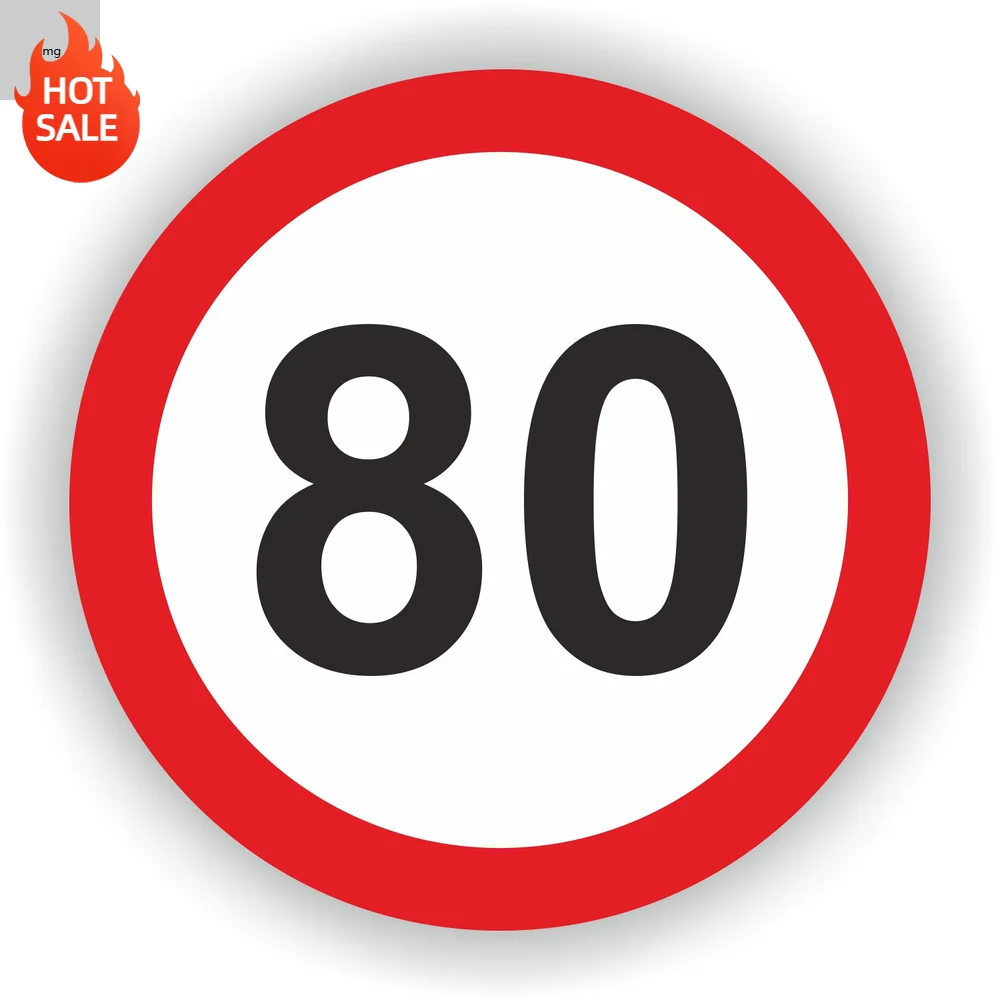 Speed Limit 80 Warning Vinyl Car Sticker Self Adhesive Decal For Car Bumper And Rear Window Decorative Design