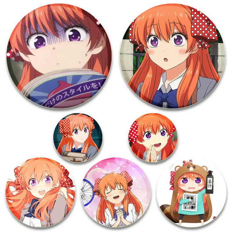 Monthly Girls' Nozaki-kun Brooches Cartoon Style Badge on Backpack Clothes Handmade Round Enamel Pins for Jewelry Gift Accessory