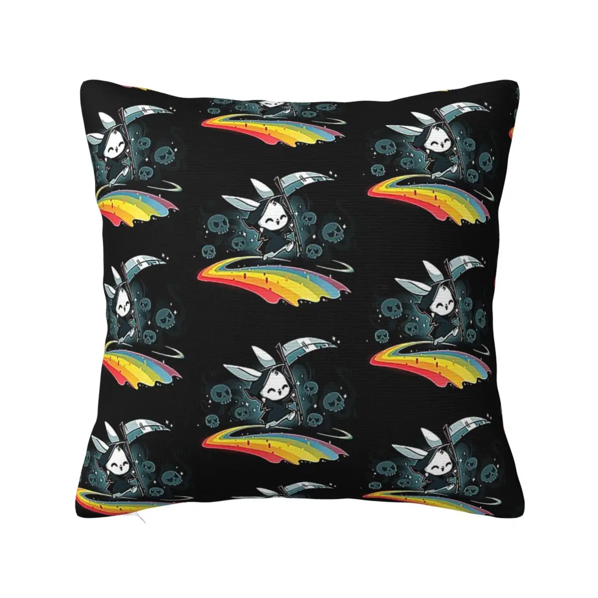 Rainbow Reaper Square Pillow White Square pillow