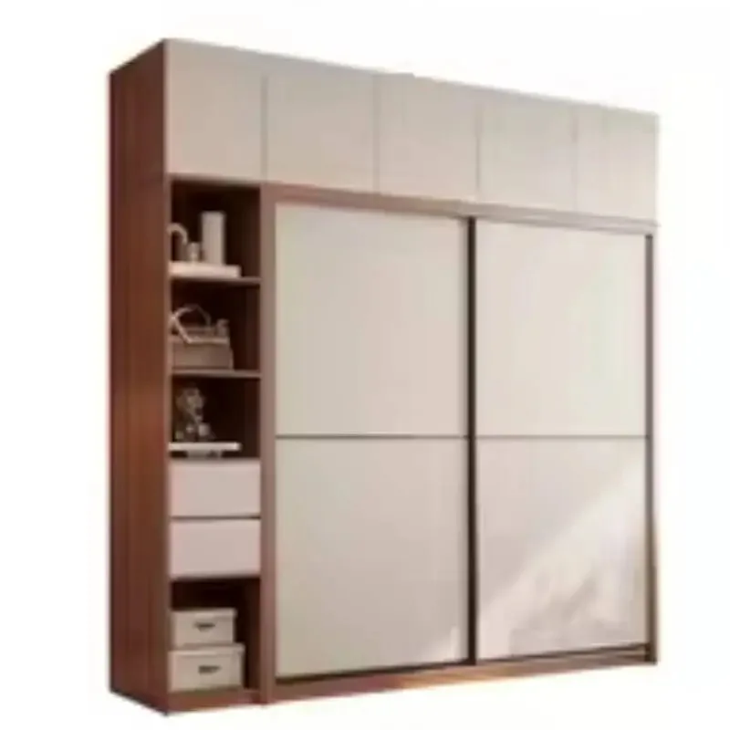 Armarios de Madera para Adultos, Armario de Dormitorio Personalizado con Elementos Marrones, Armario de Almacenamiento, Ropero de Madera Armable para el Hogar