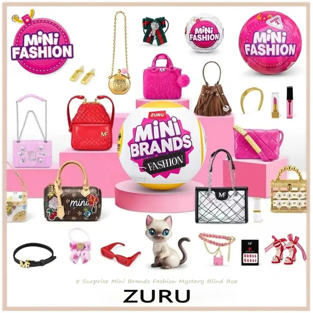 Zuru Mini Brands Toys 5 Surprise Mini Brands Toy Miniature Toys Mystery Blind Box Fashion Bag Shoes Ball Original Miniature Toy