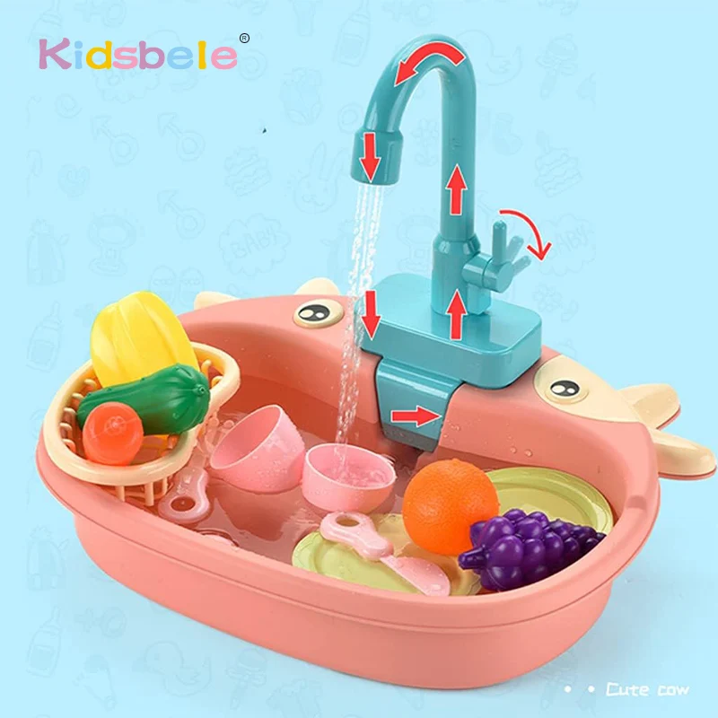 Simulated Sink Toy Pretend Kitchen Toy Kitchen Pretend Toy Kids Pretend Toy Dish-Washing Toy Kitchen Sink Toys