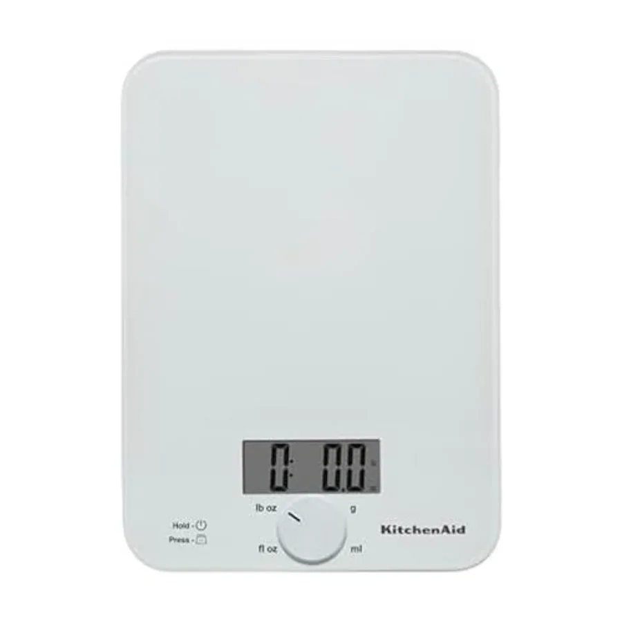 

KQ914WH Glass Surface 11 Pound Capacity Digital Kitchen and Food Scale, Scale for Food oz and Grams, Dry and Liquid Ingredients
