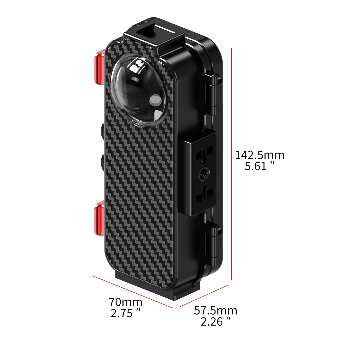 Anti-Fog 60m wasserdichtes Aluminium-Tauchgehäuse für Insta360 X4 X5 Kamera mit Auftriebsstange und Griff zum Tauchen, Surfen und Unterwasseraufnahmen. – Detail 22