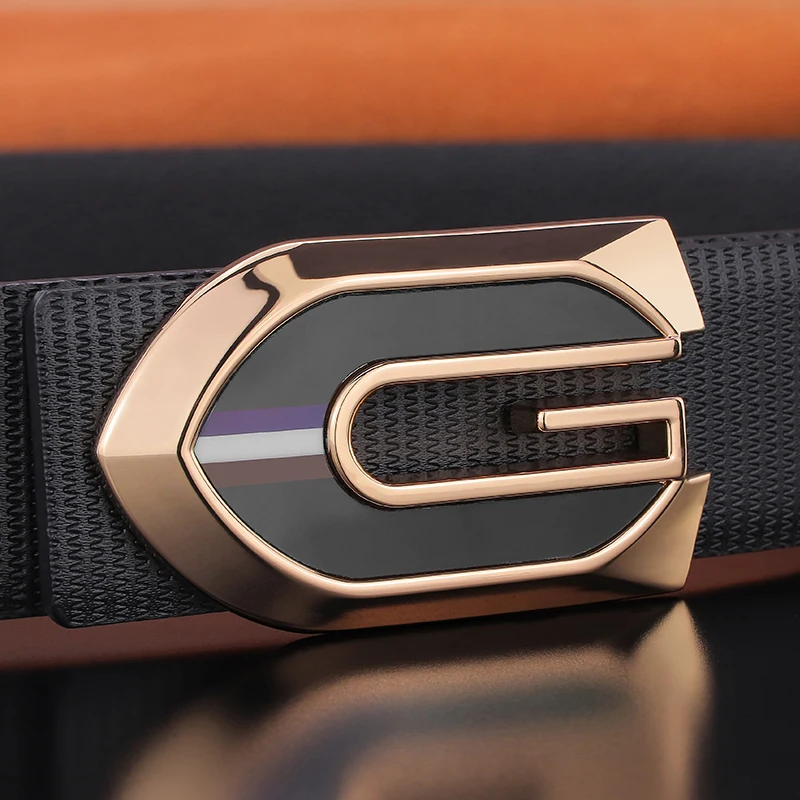 

Casual G letter designer belts men genuine leather high quality fashion luxury famou brand jeans ceinture homme black Color