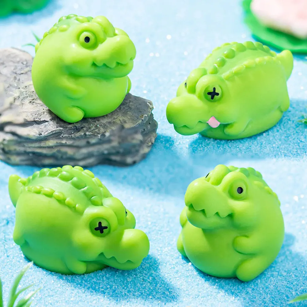 

4PCS Mini Alligator Figurines Realistic Resin Crocodile Decorations for Desktop Bookshelf Garden DIY Micro Landscape Accessories