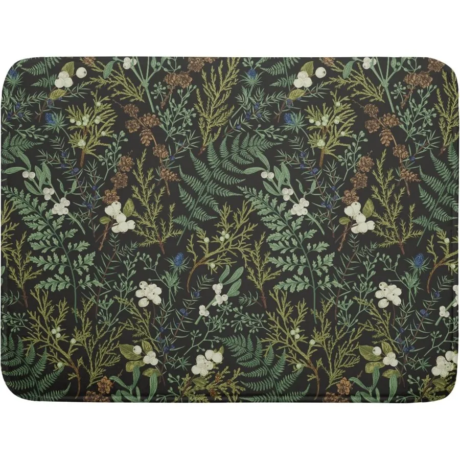 

Коврик для сушки посуды с зелеными растениями для кухонной стойки, впитывающий слив для посуды из микрофибры, многоразовый, моющийся, складной, очень большой, 18x2