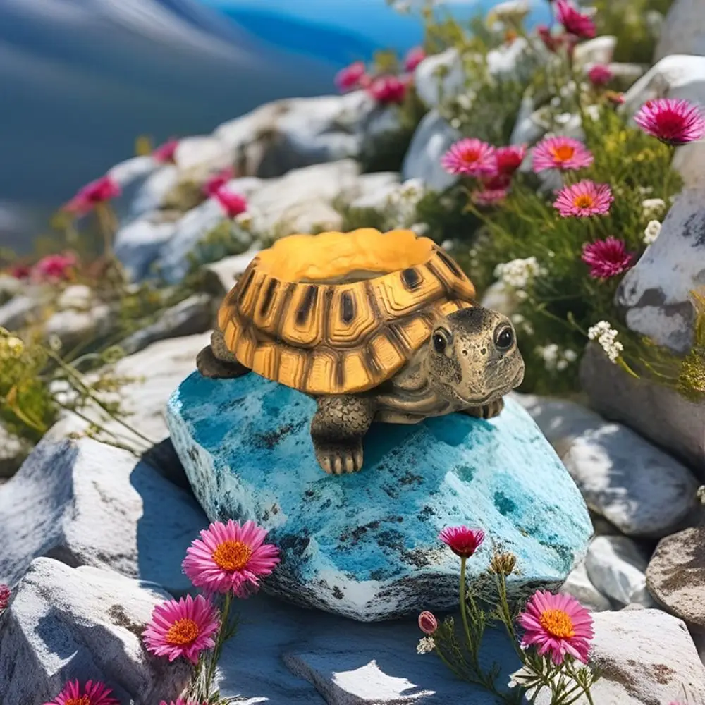 Simulated Simulation Turtle Planter Creative Resin Animal Ornament Vase Mini Cartoon Succulent Planter Indoor Decor