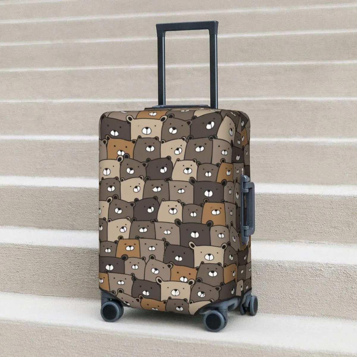 Bears Pattern Suitcase Cover Cute Animals Trendy Travel Protector Vacation Practical Luggage Supplies