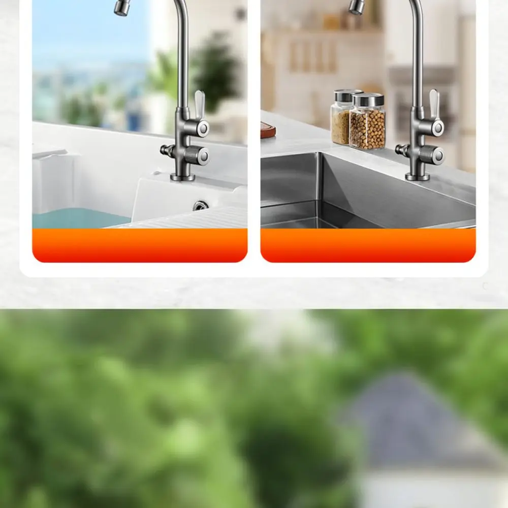 Alloy Garden Water Faucet Dual Control Outlet For Mubin Outdoor Basin Sink Spigot Extended Design Anti Splash Rotating Tap