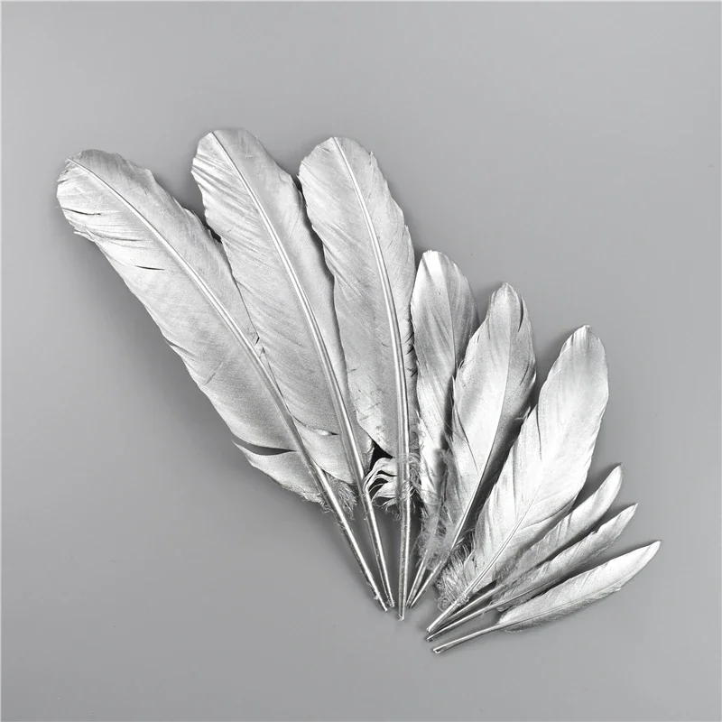 Gold Goose Feather Silver Turkey Plumes Handicraft Accessories Golden Duck Feathers Table Centerpieces Wedding Party Decoration - view 2