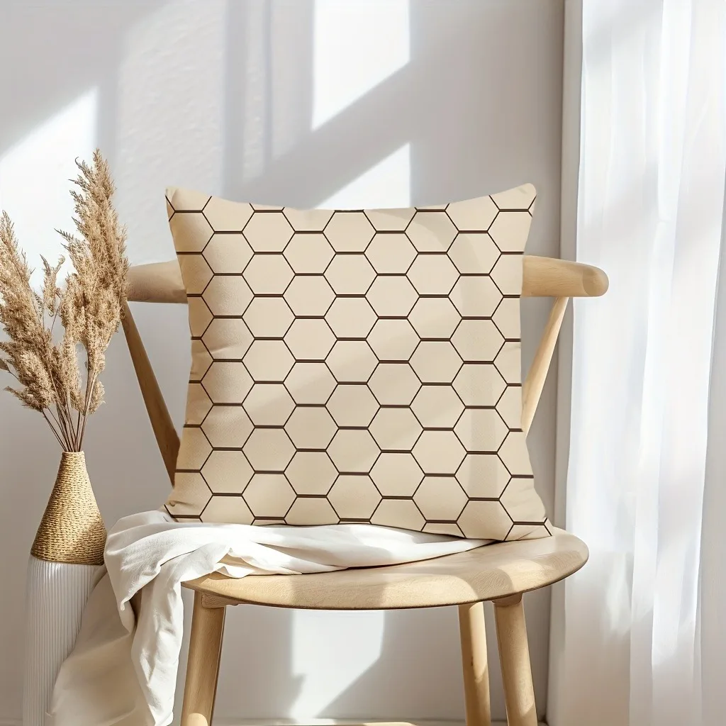 Fashionable and simple geometric pattern printing pillowcase living room sofa cushion cover bedroom room home decoration