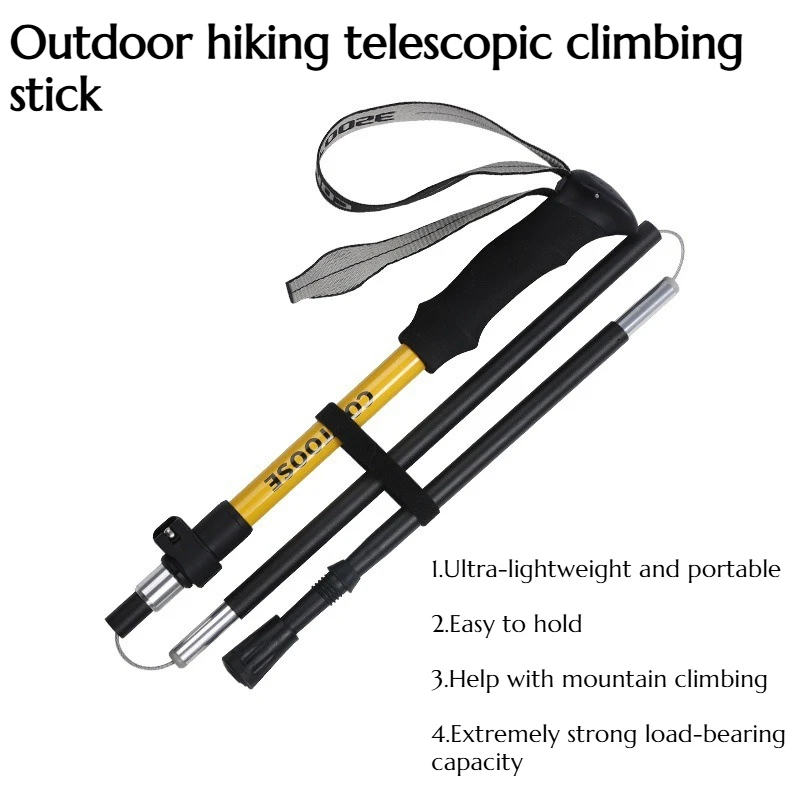 

Outdoor Hiking Ultra-light Telescopic Walking Stick Portable Foldable for Carrying Suitable for Camping and Hiking