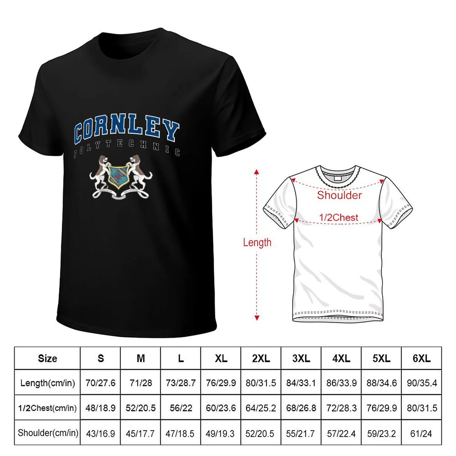 Cornley Polytechnic BLUE T-Shirt Abstract Pattern Print Top